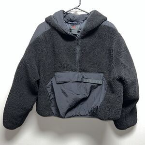 Jordan cozy girl fleece half zip utility hoodie black nike womens sz XL